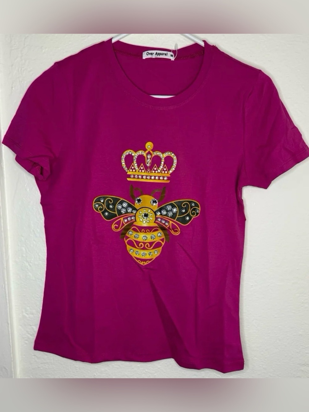 Shirt Women’s Size Medium Purple Color Round Neck Short Sleeve Brand Over Appare